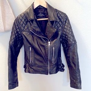 All Saints Tufted Leather Jacket